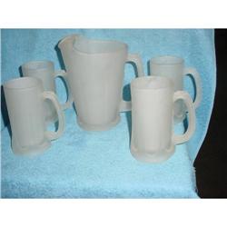 Crystal Frosted Satin Pitcher & Mug Set #1269347