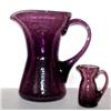 9" DARK PURPLE CRACKLE GLASS PITCHER+FREE MINI #1269601