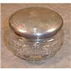 Image 1 : CUT Glass POWDER Jar GORHAM Sterling TOP #1269664