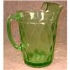 Image 1 : Hazel-Atlas Swirl Optic PITCHER Green VINTAGE #1269685