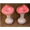 Image 1 : FENTON Peach CREST Tulip VASES 711-9 Vintage #1269749