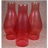 Image 1 : CRANBERRY Hurricane Chimneys GLASS Three (3) #1270030