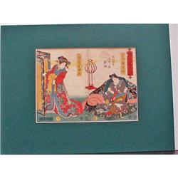 jAPANESE WOOD BLOCK PRINT TOYOKUNI C. 1860 #1270076