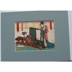 jAPANESE WOOD BLOCK PRINT TOYOKUNI C. 1860 #1270080