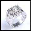 Image 1 : MANS 18K WHITE GOLD DIAMOND RING #1270167