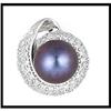 Image 1 : BLACK/PURPLE PEARL PENDANT WITH 73 DIAMONDS #1270192