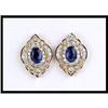 Image 1 : CEYLON SAPPHIRE DIAMOND EARRINGS #1270216