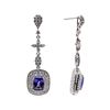 Image 2 : 4.99 ctw Tanzanite and Diamond Earrings - 14KT White Gold