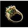 Image 3 : 14KT Yellow Gold 6.04 ctw Emerald, Ruby and Diamond Ring