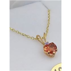 Orange Sapphire & Moonstone Heart Pendant