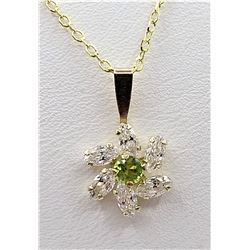 Peridot & Cubic Zirconia Pendant