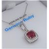 Image 2 : Sterling Silver Ruby & Cubic Zirconia Pendant