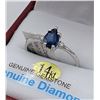 Image 1 : White Gold & Blue Sapphire & Diamond Ring