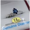 Image 2 : White Gold & Blue Sapphire & Diamond Ring