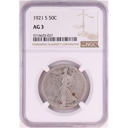 1921-S Walking Liberty Half Dollar Coin NGC AG3