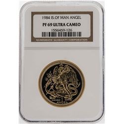 1984 Isle of Man Angel Gold Coin NGC PF69 Ultra Cameo