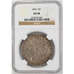 1894 $1 Morgan Silver Dollar Coin NGC AU58