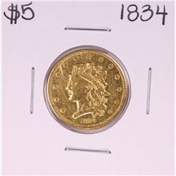 1834 $5 Liberty Head Half Eagle Gold Coin