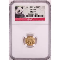 2011 China 20 Yuan Panda Gold Coin NGC MS70