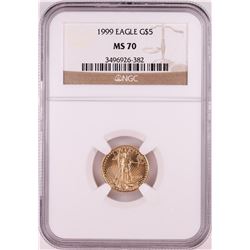 1999 $5 American Gold Eagle Coin NGC MS70