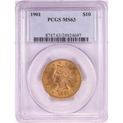 1901 Liberty Head Eagle Gold Coin PCGS MS63