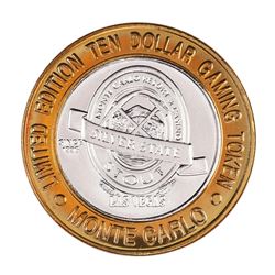 .999 Silver Monte Carlo Las Vegas, Nevada $10 Casino Limited Edition Gaming Token