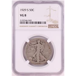 1929-S Walking Liberty Half Dollar Coin NGC VF8
