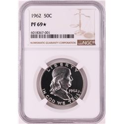 1962 Proof Franklin Half Dollar Coin NGC PF69* STAR