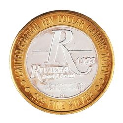 .999 Silver Riviera Hotel & Casino Las Vegas $10 Casino Limited Edition Gaming Token