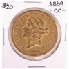Image 1 : 1889-CC $20 Liberty Head Double Eagle Gold Coin