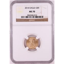 2014 $5 American Gold Eagle Coin NGC MS70