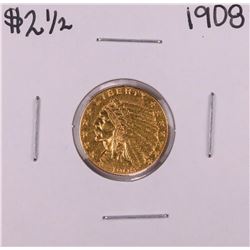 1908 $2 1/2 Indian Head Quarter Eagle Gold Coin