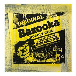 Gail Rodgers "Bazooka Joe" Original Painting on Silkscreen Canvas
