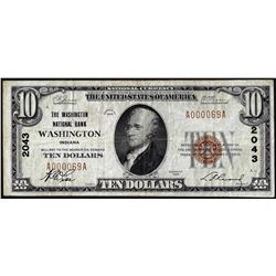 1929 $10 NB of Washington, District of Columbia CH# 2043 National Currency Note