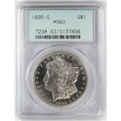 1895-S $1 Morgan Silver Dollar Coin PCGS MS63 Old Green Holder