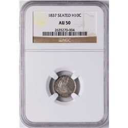 1837 Seated Liberty Half Dime Coin NGC AU50