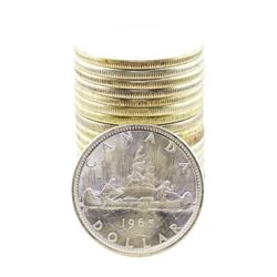 Roll of (20) Brilliant Uncirculated 1965 Canadian Silver Dollar Coins