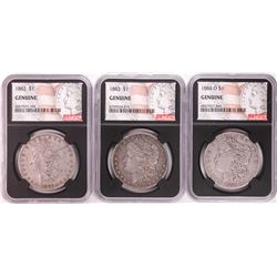 Lot of 1882, 1883, & 1884-O $1 Morgan Silver Dollar Coins NGC Genuine