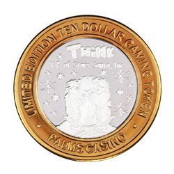 .999 Silver Palms Casino Las Vegas Nevada $10 Limited Edition Gaming Token