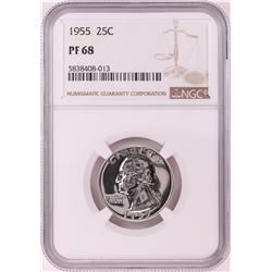 1955 Proof Washington Quarter Coin NGC PF68
