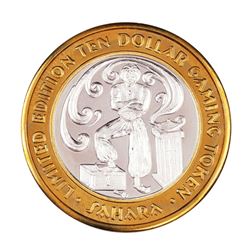 .999 Silver Sahara Hotel & Casino Las Vegas $10 Casino Limited Edition Gaming Token