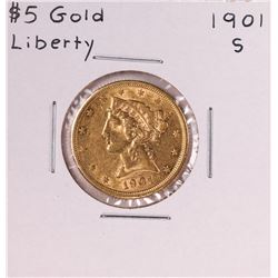 1901-S $5 Liberty Head Half Eagle Gold Coin