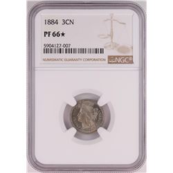 1884 Proof Three Cent Nickel Coin NGC PF66* Star