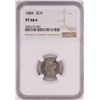 Image 1 : 1884 Proof Three Cent Nickel Coin NGC PF66* Star
