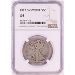 1917-D Obverse Walking Liberty Half Dollar Coin NGC G6