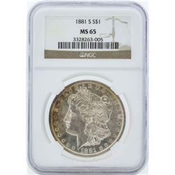 1881-S $1 Morgan Silver Dollar Coin NGC MS65