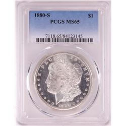 1880-S $1 Morgan Silver Dollar Coin PCGS MS65