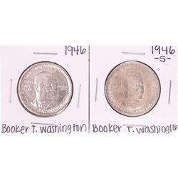Lot of 1946 & 1946-S Booker T. Washington Commemorative Half Dollar Coins