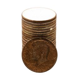 Roll of (20) Brilliant Uncirculated 1964 Kennedy Half Dollar Coins