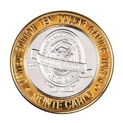 .999 Silver Monte Carlo Las Vegas, Nevada $10 Casino Limited Edition Gaming Token